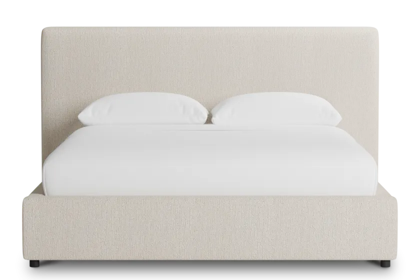 Grayton Revenue Beige 44" Upholstered Platform Bed