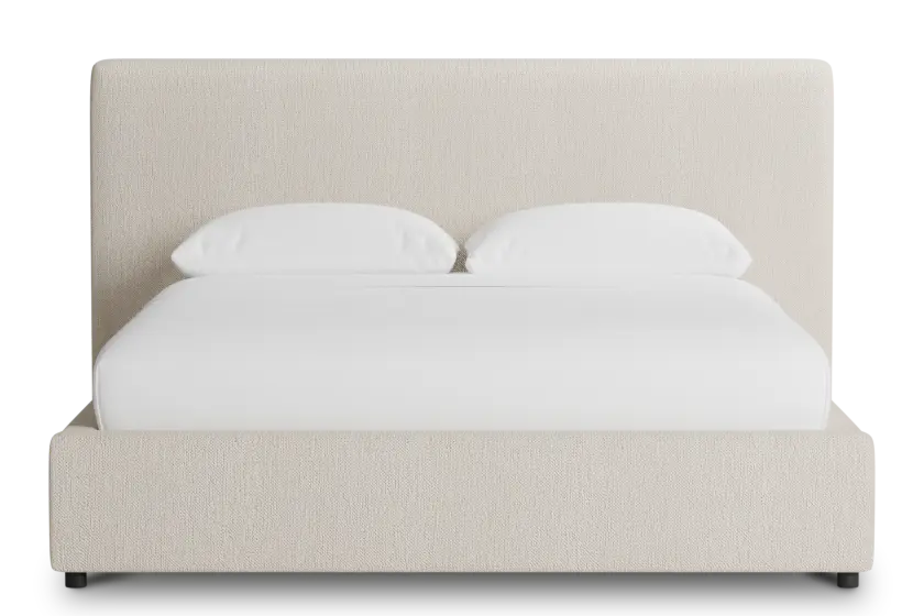 Grayton Revenue Beige 44" Upholstered Platform Bed Grayton Revenue Beige 44" Upholstered Platform Bed