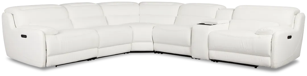 Jett White Micro Medium Triple Power 2-arm Sectional