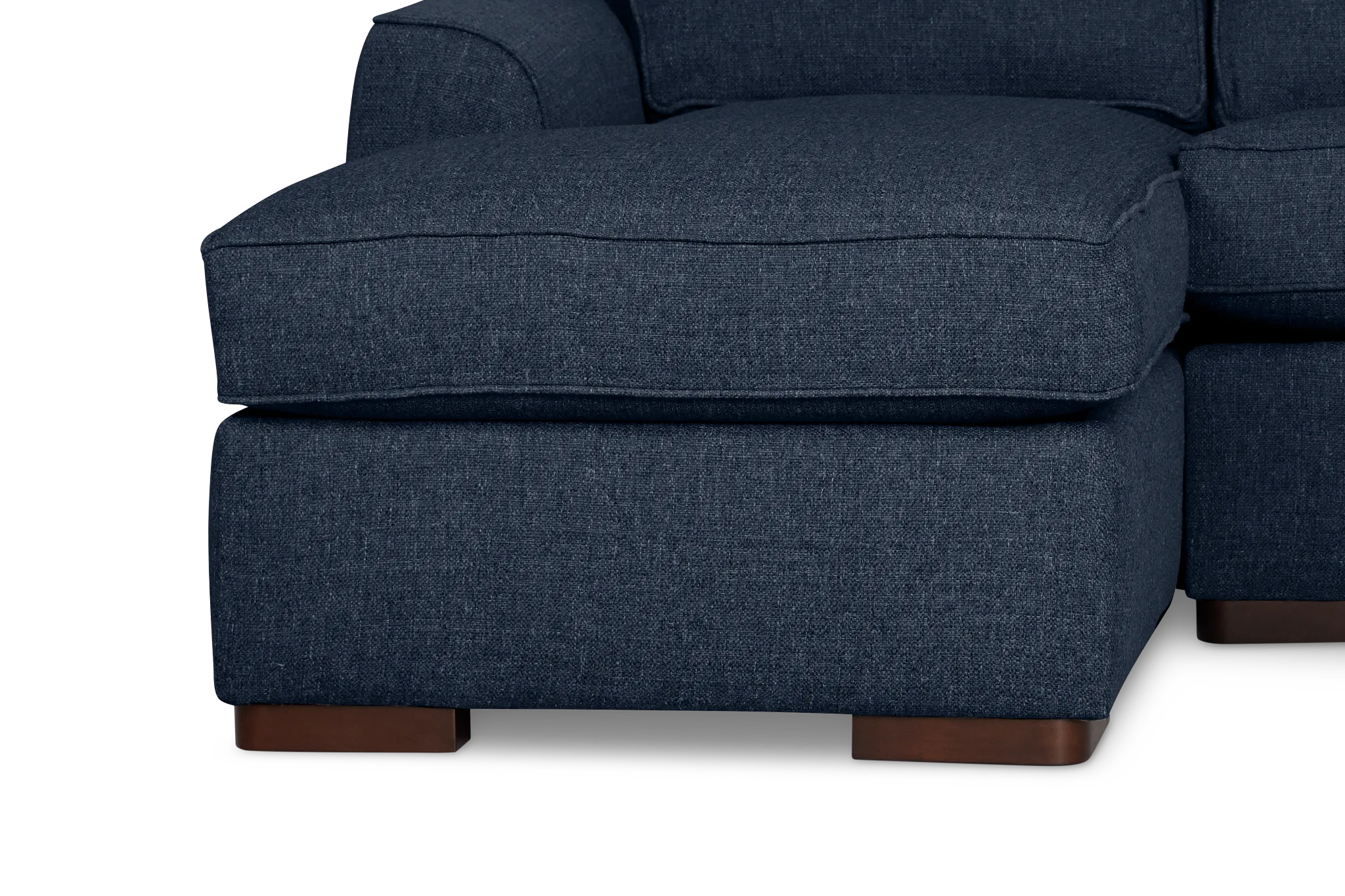 Sinclair Dark Blue Fabric Left Chaise Cooling Memory Foam Sleeper Sectional