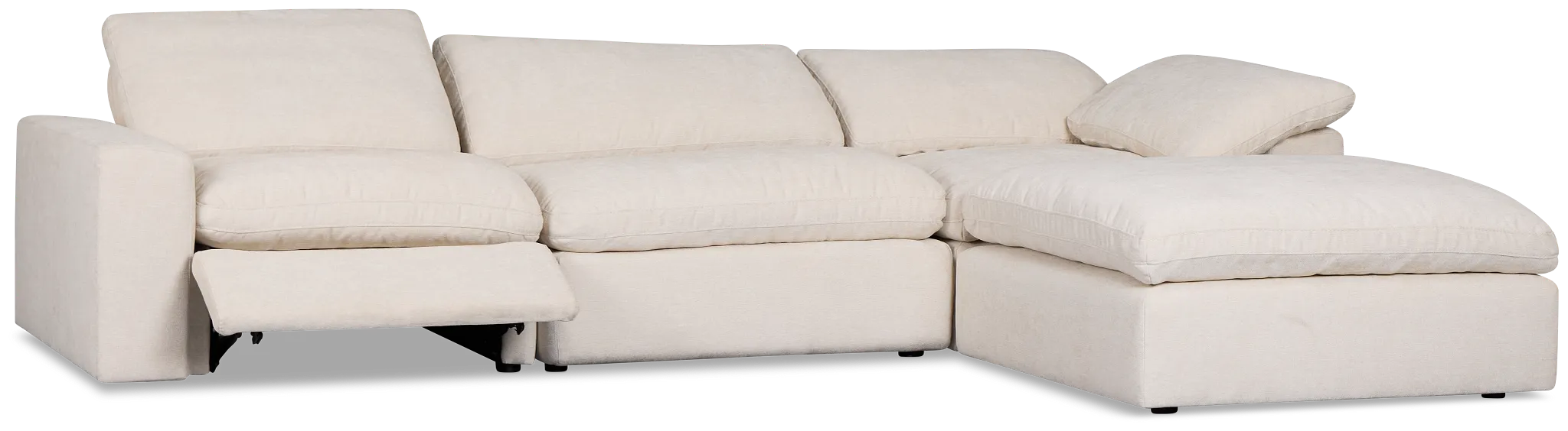 Drift Light Beige Fabric Small Right Bumper Power Reclining Sectional