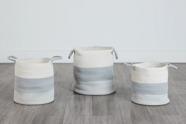 Umber Gray Set Of 3 Basket