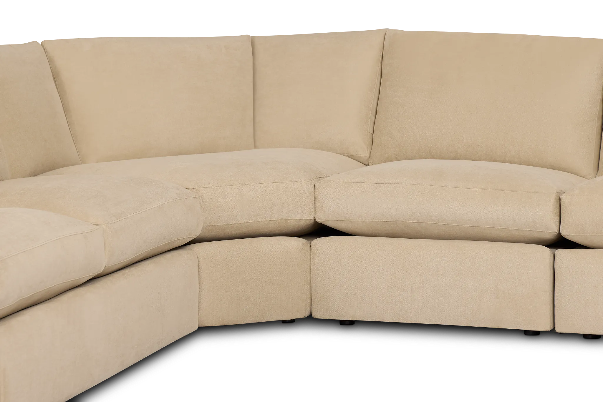 Hudson Beige Fabric Medium 2-arm Wedge Sectional