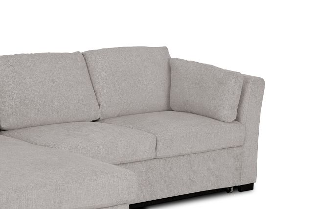 Amber Light Gray Fabric Small Left Chaise Sleeper Sectional