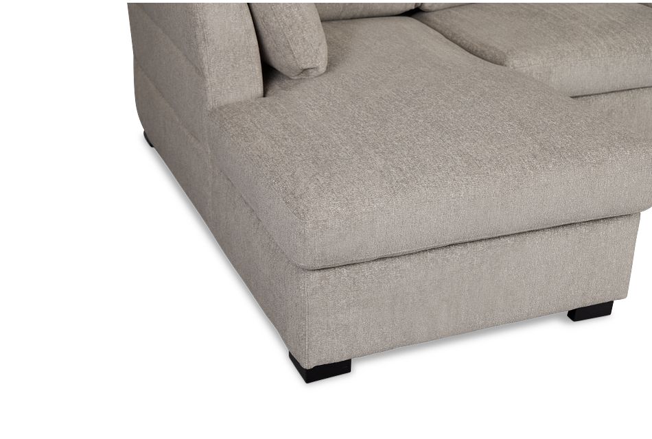 Amber Light Gray Fabric Small Left Chaise Sleeper Sectional