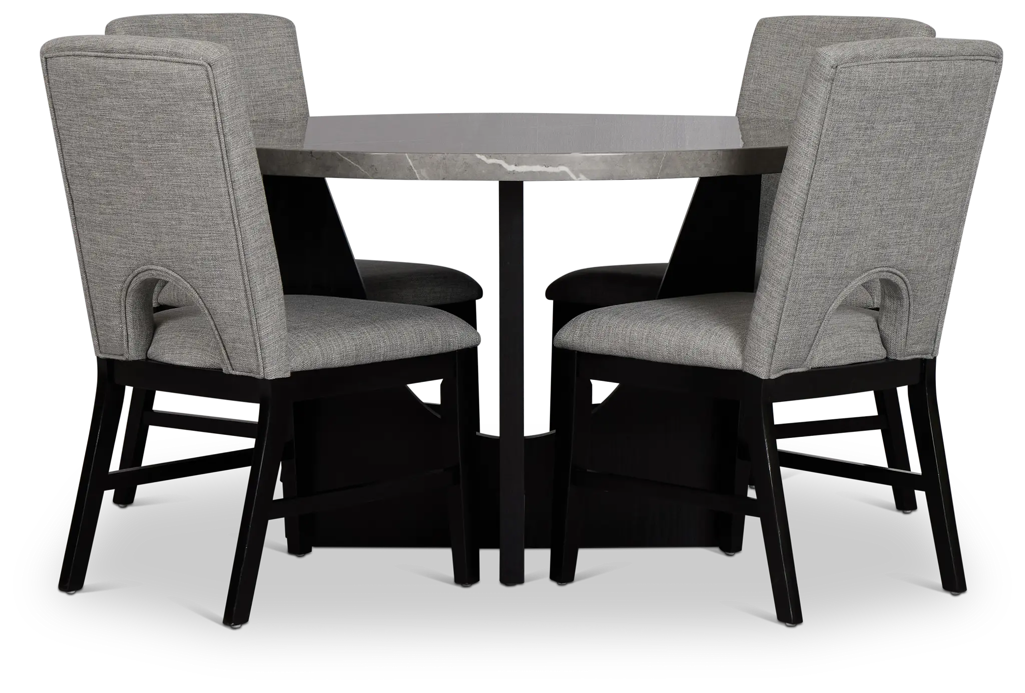 Oxford Two-tone Round Table & 4 Upholstered Chairs Oxford Two-tone Round Table & 4 Upholstered Chairs