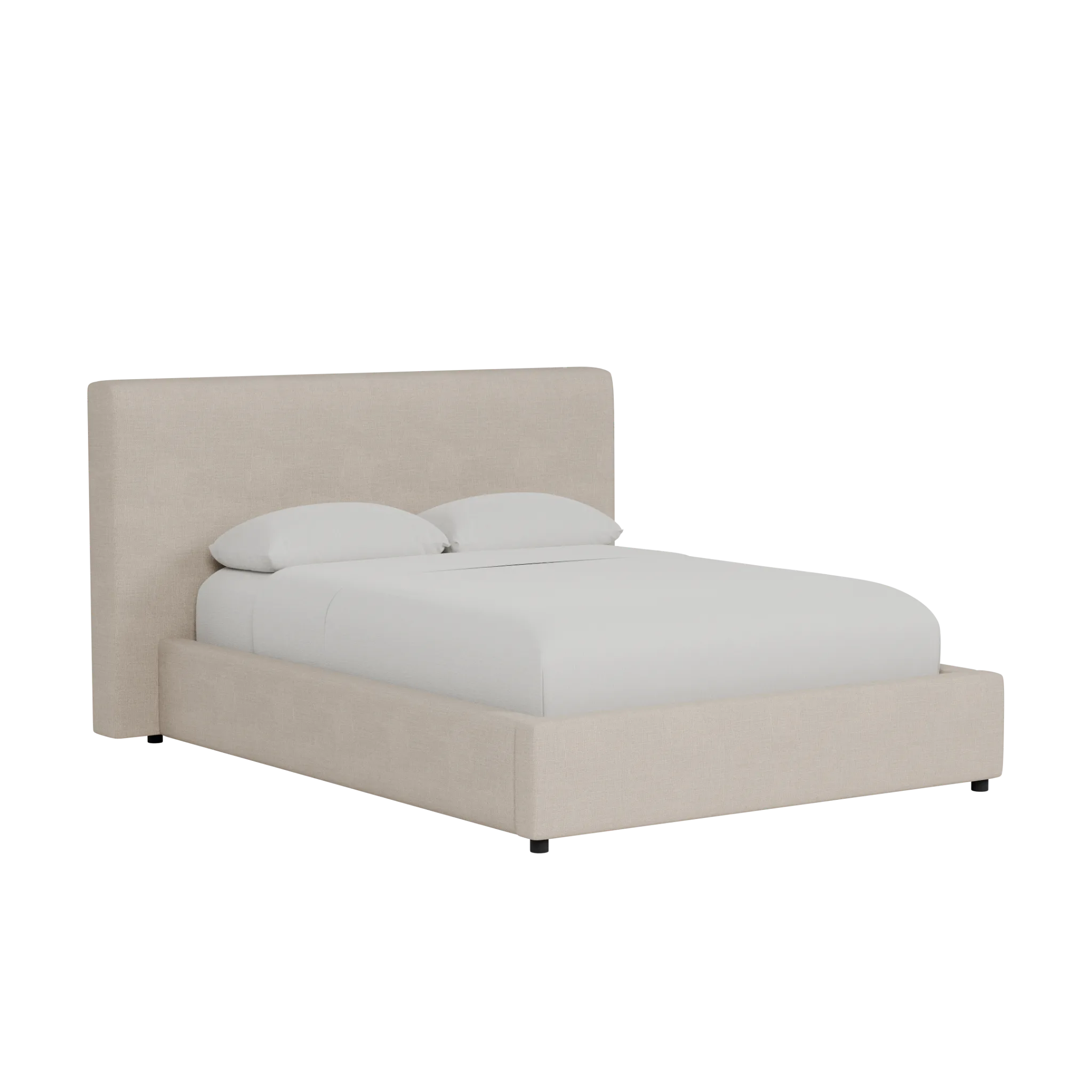 Grayton Linen Beige 44" Upholstered Platform Bed