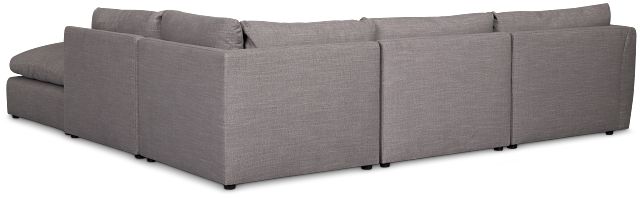 Serena Gray Fabric 5-piece Right Facing Bumper Sectional