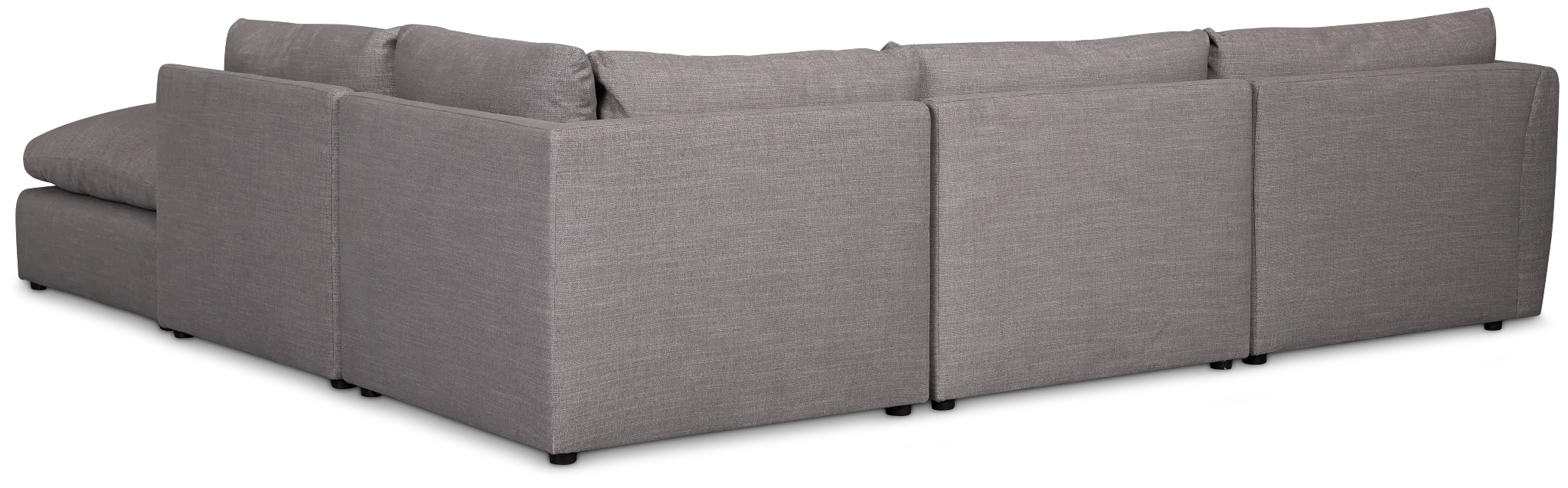Serena Gray Fabric 5-piece Right Facing Bumper Sectional