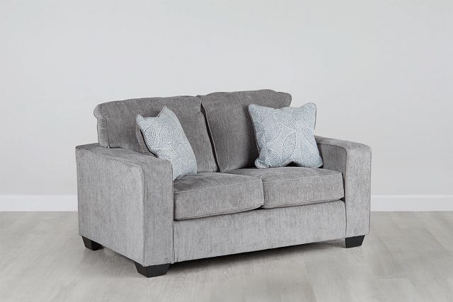 Altari Light Gray Micro Loveseat