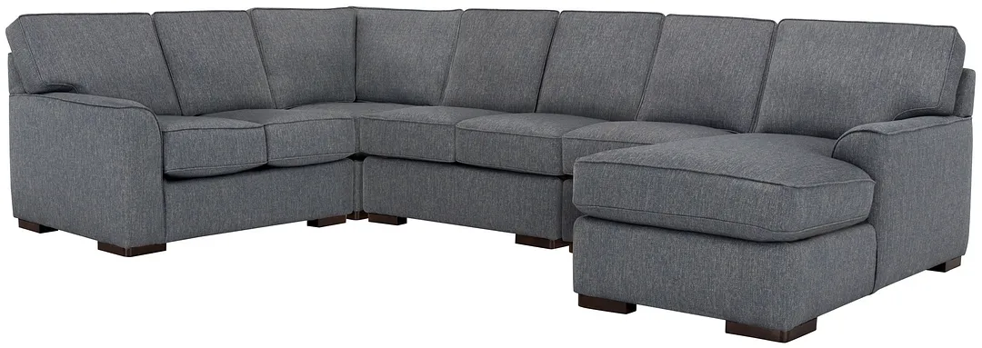 Austin Blue Fabric Large Right Chaise Sectional