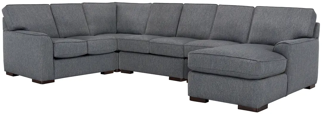 Austin Blue Fabric Large Right Chaise Sectional Austin Blue Fabric Large Right Chaise Sectional