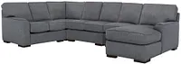 Austin Blue Fabric Large Right Chaise Sectional