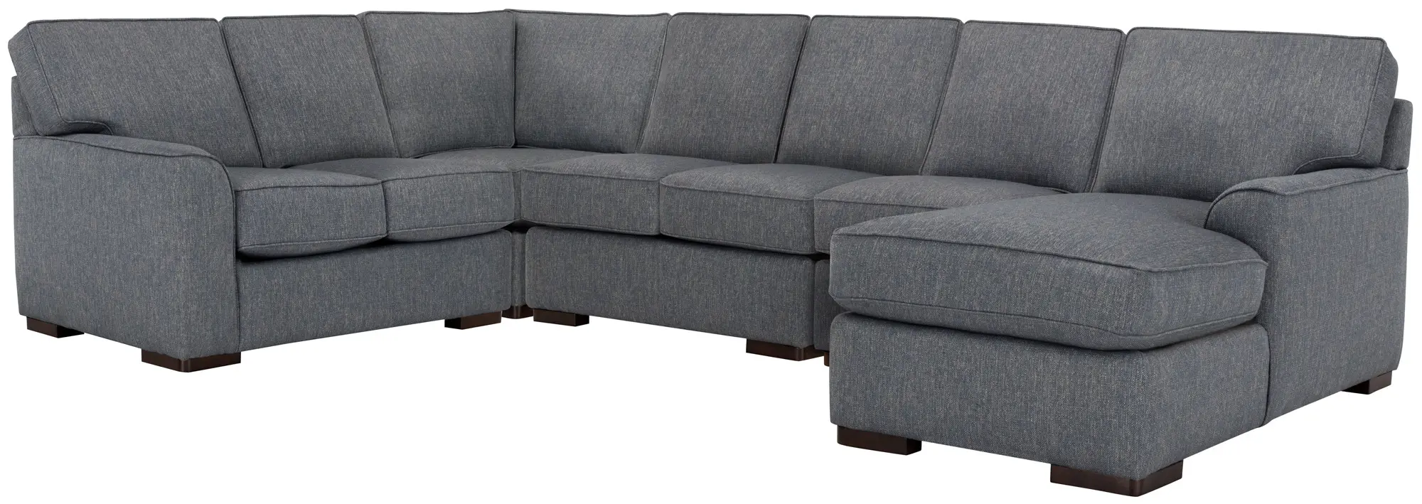 Austin Blue Fabric Large Right Chaise Sectional Austin Blue Fabric Large Right Chaise Sectional
