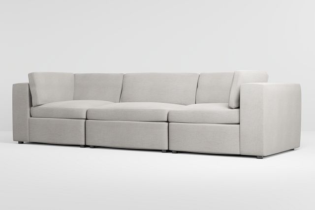 Destin Maguire Pewter Fabric 3 Piece Modular Sofa