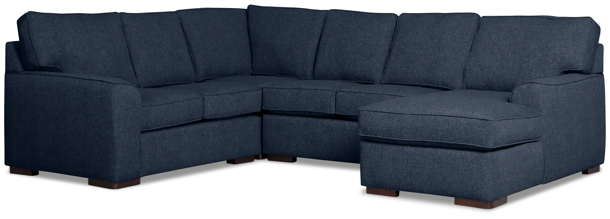 Sinclair Dark Blue Fabric Medium Right Chaise Sectional Sinclair Dark Blue Fabric Medium Right Chaise Sectional