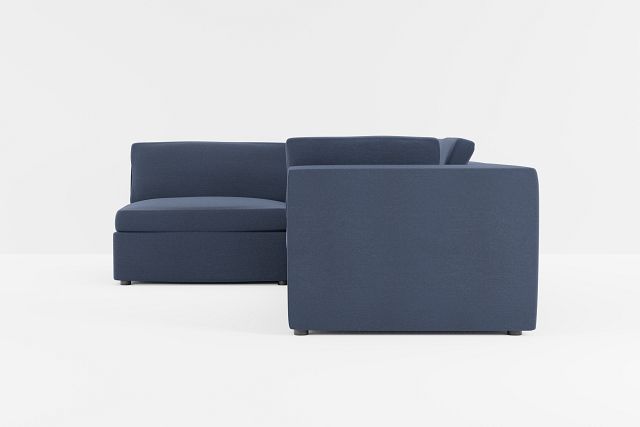 Destin Peyton Dark Blue Fabric 4-piece Modular Sectional