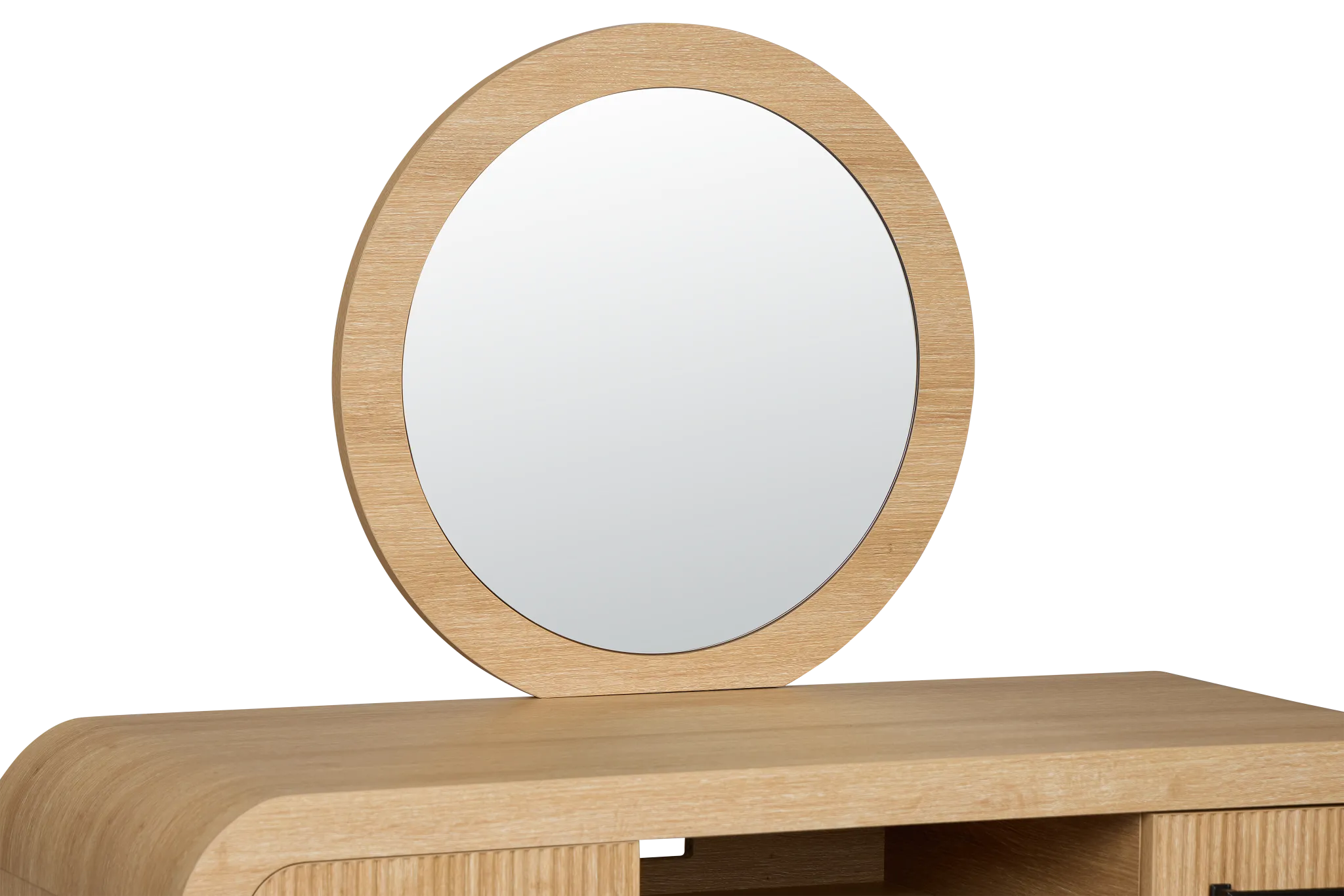 Lyndie Light Tone Vanity & Mirror With Stool