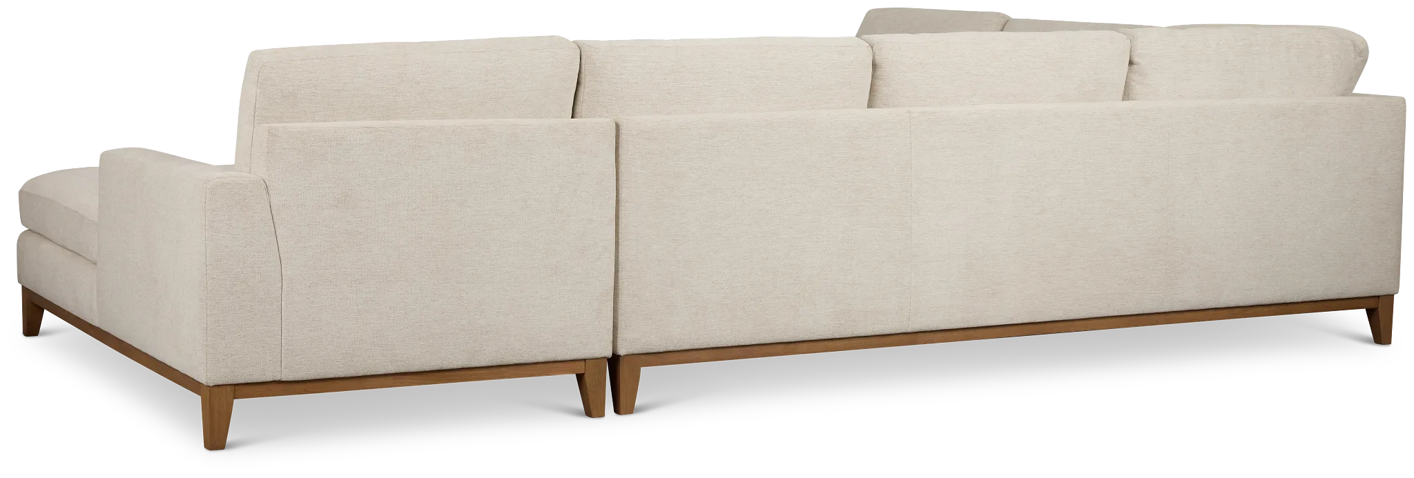 Maisie Light Beige Fabric Medium Right Chaise Sectional