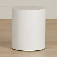 Tai White Round End Table