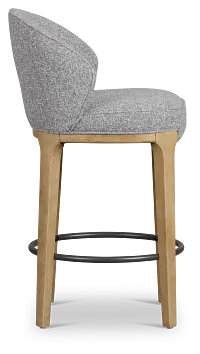 Libby Dark Gray Fabric 24" Upholstered Barstool