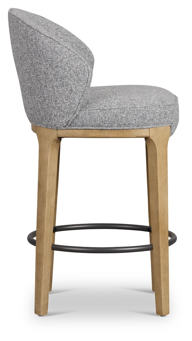 Libby Dark Gray Fabric 24" Upholstered Barstool