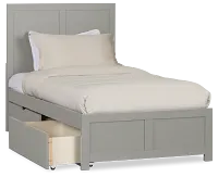 Charleston Gray Panel Bed With 2 Storage Drawers