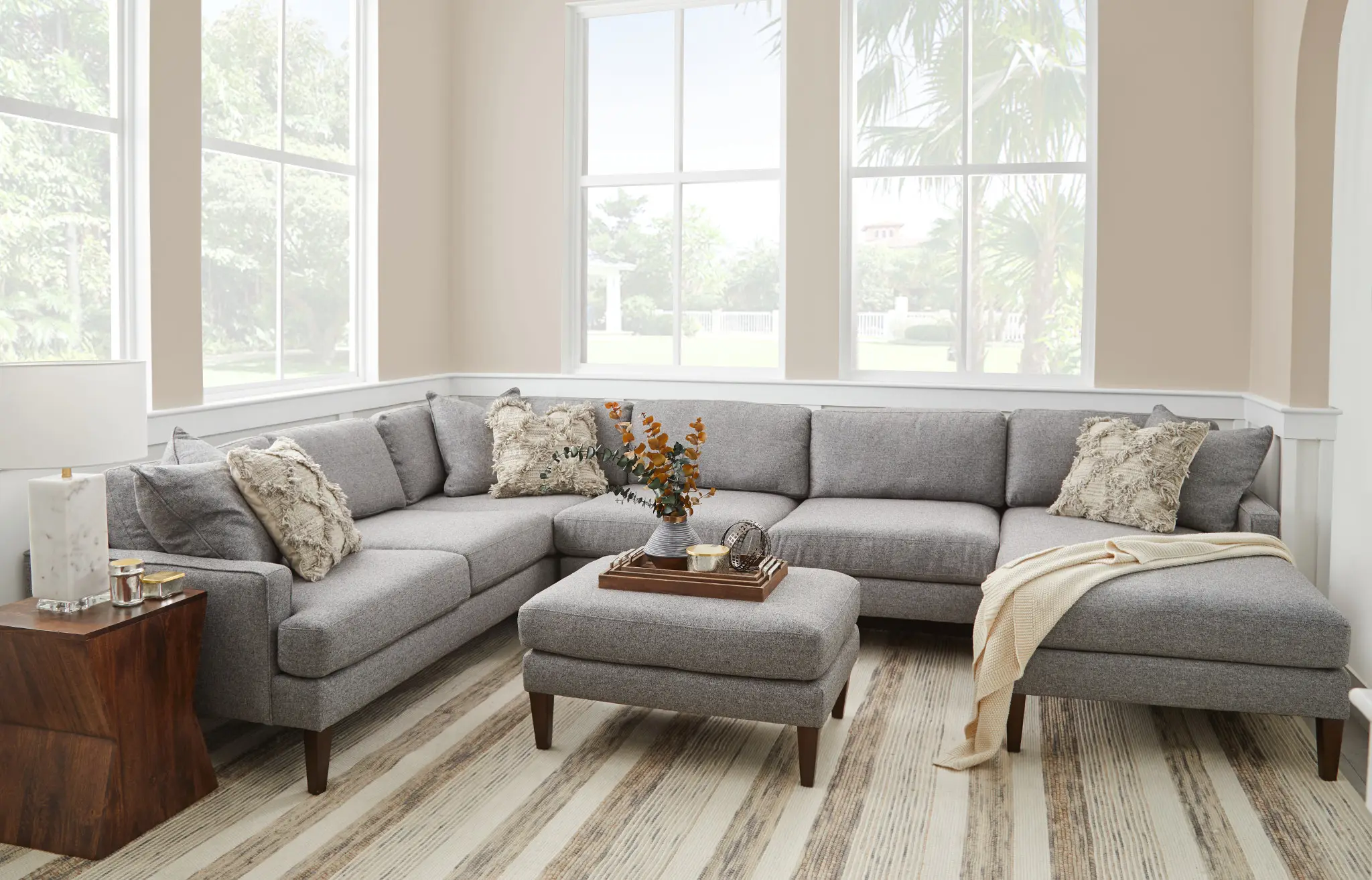 Morgan Dark Gray Fabric Medium Right Chaise Sectional W/ Wood Legs Morgan Dark Gray Fabric Medium Right Chaise Sectional W/ Wood Legs