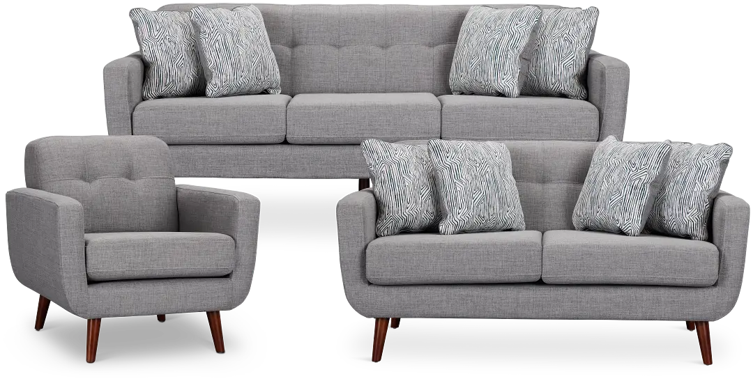 Raya Light Gray Fabric Living Room Raya Light Gray Fabric Living Room