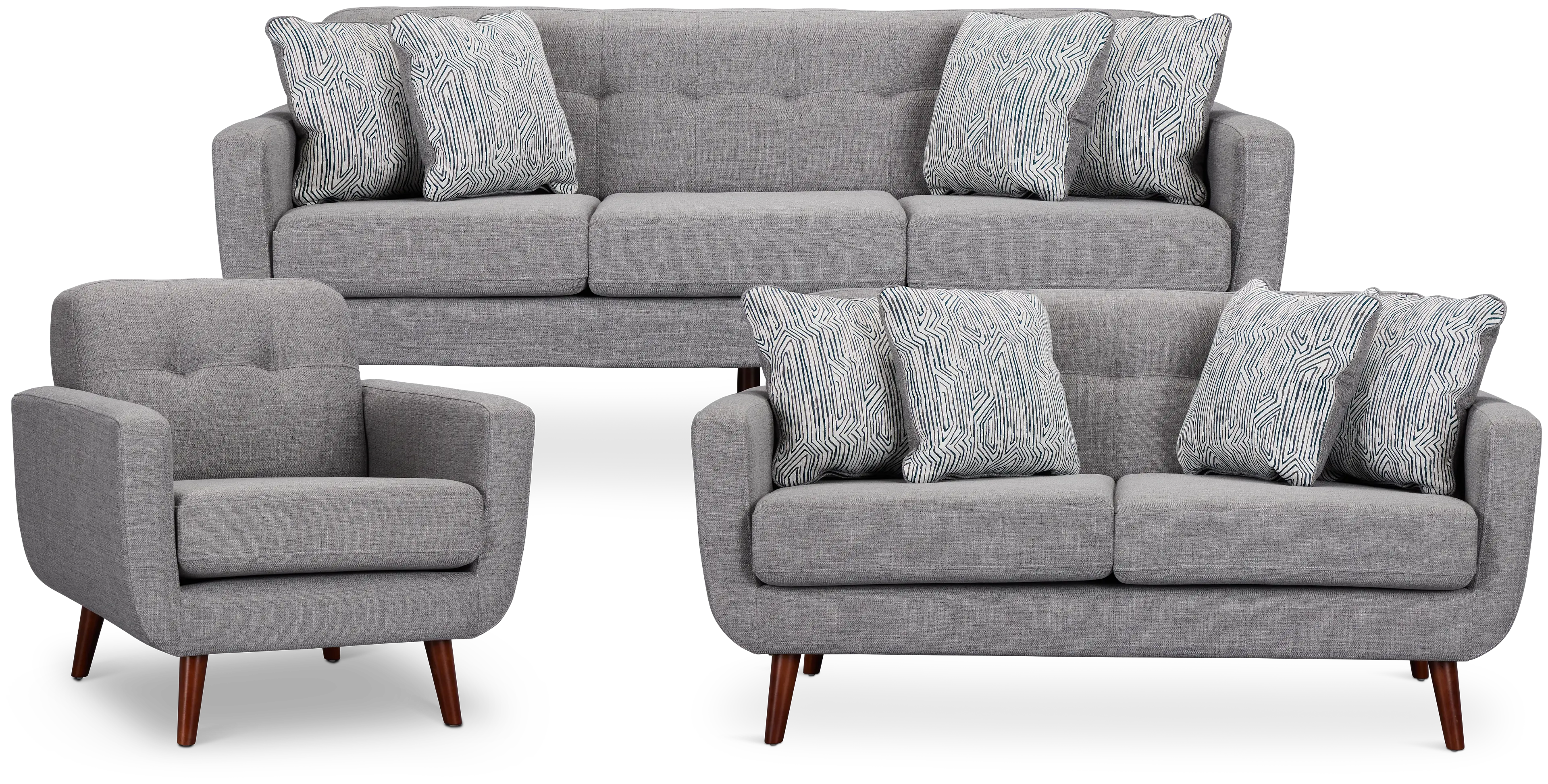 Raya Light Gray Fabric Living Room Raya Light Gray Fabric Living Room