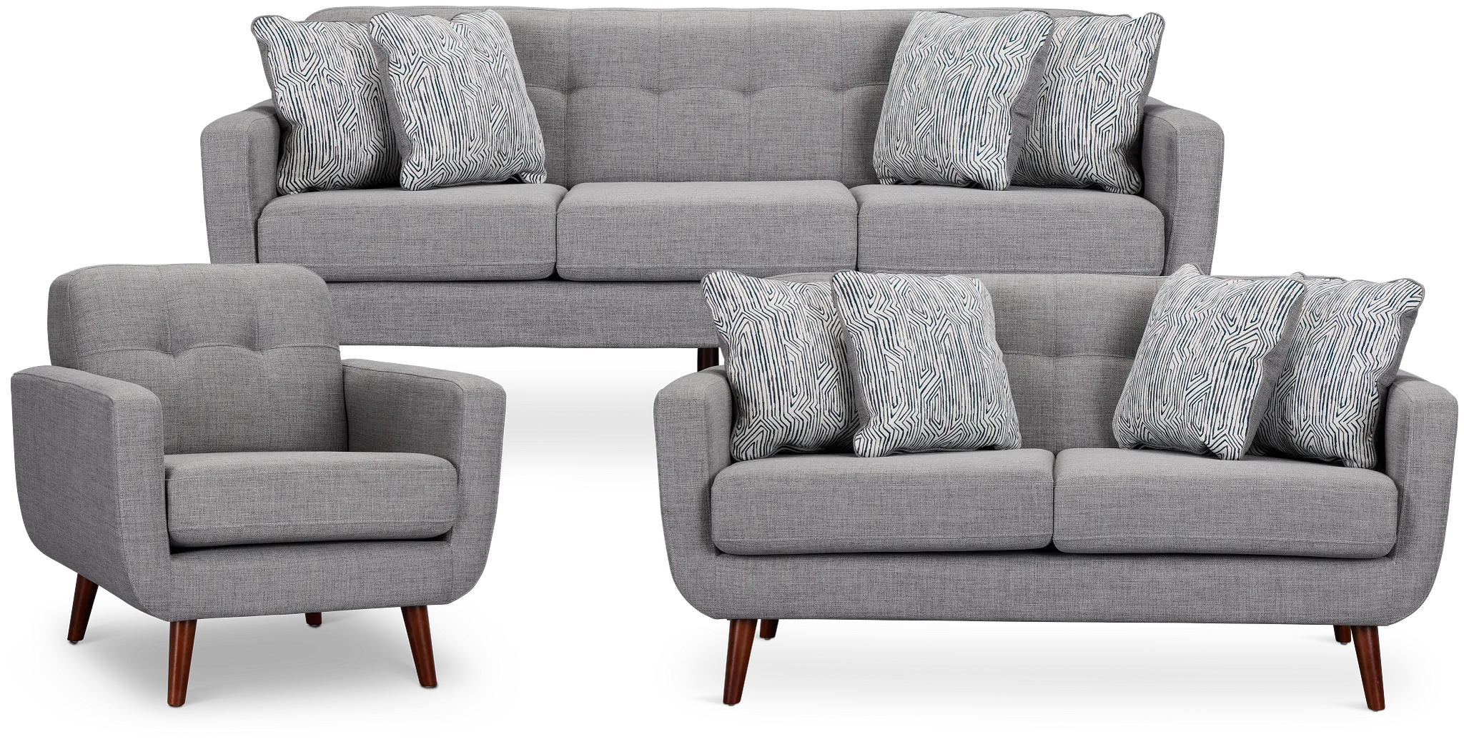 Raya Light Gray Fabric Living Room
