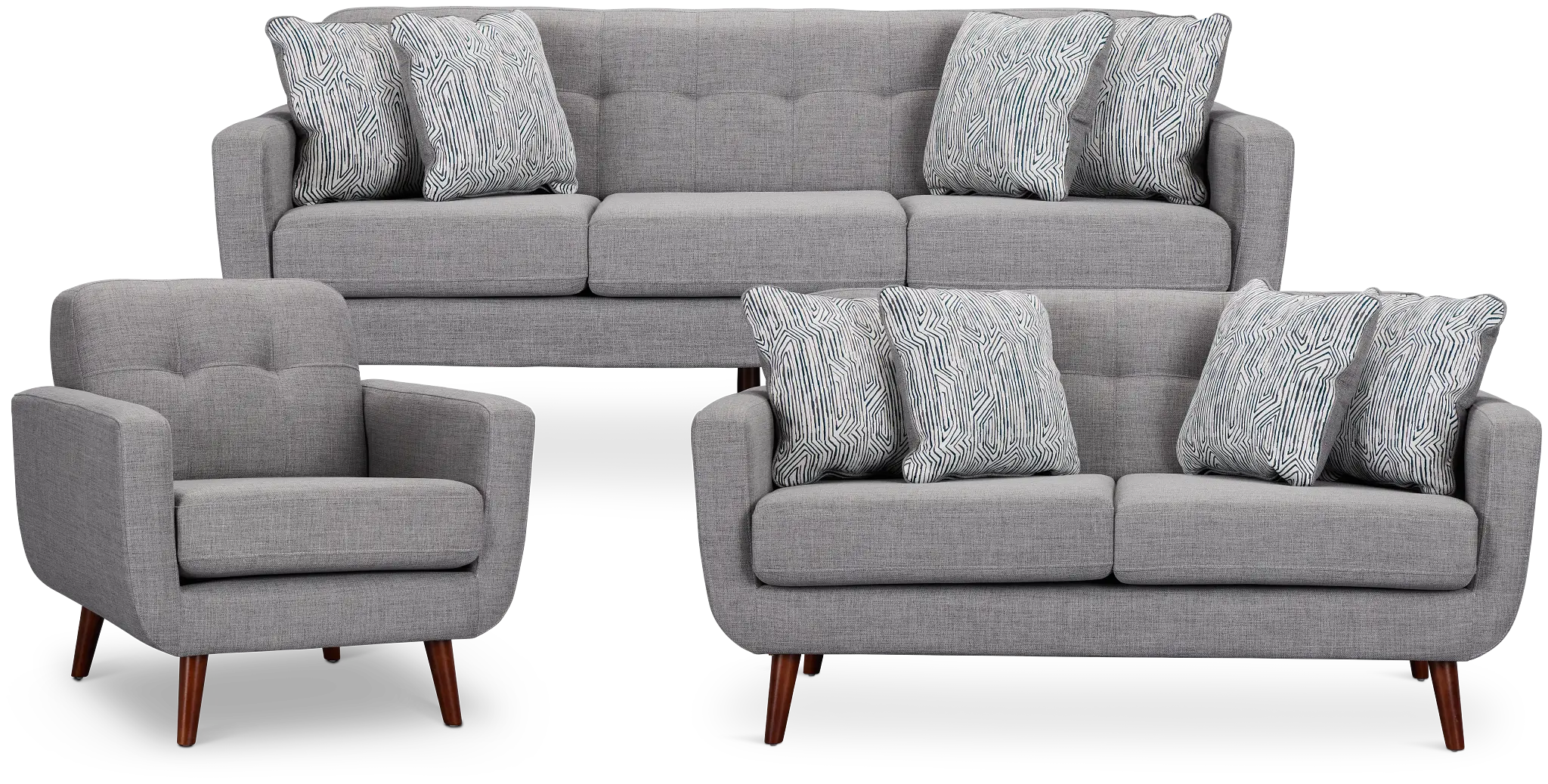 Raya Light Gray Fabric Living Room Raya Light Gray Fabric Living Room