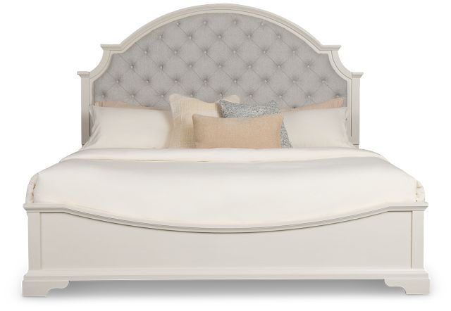 Charlotte White Uph Panel Bed