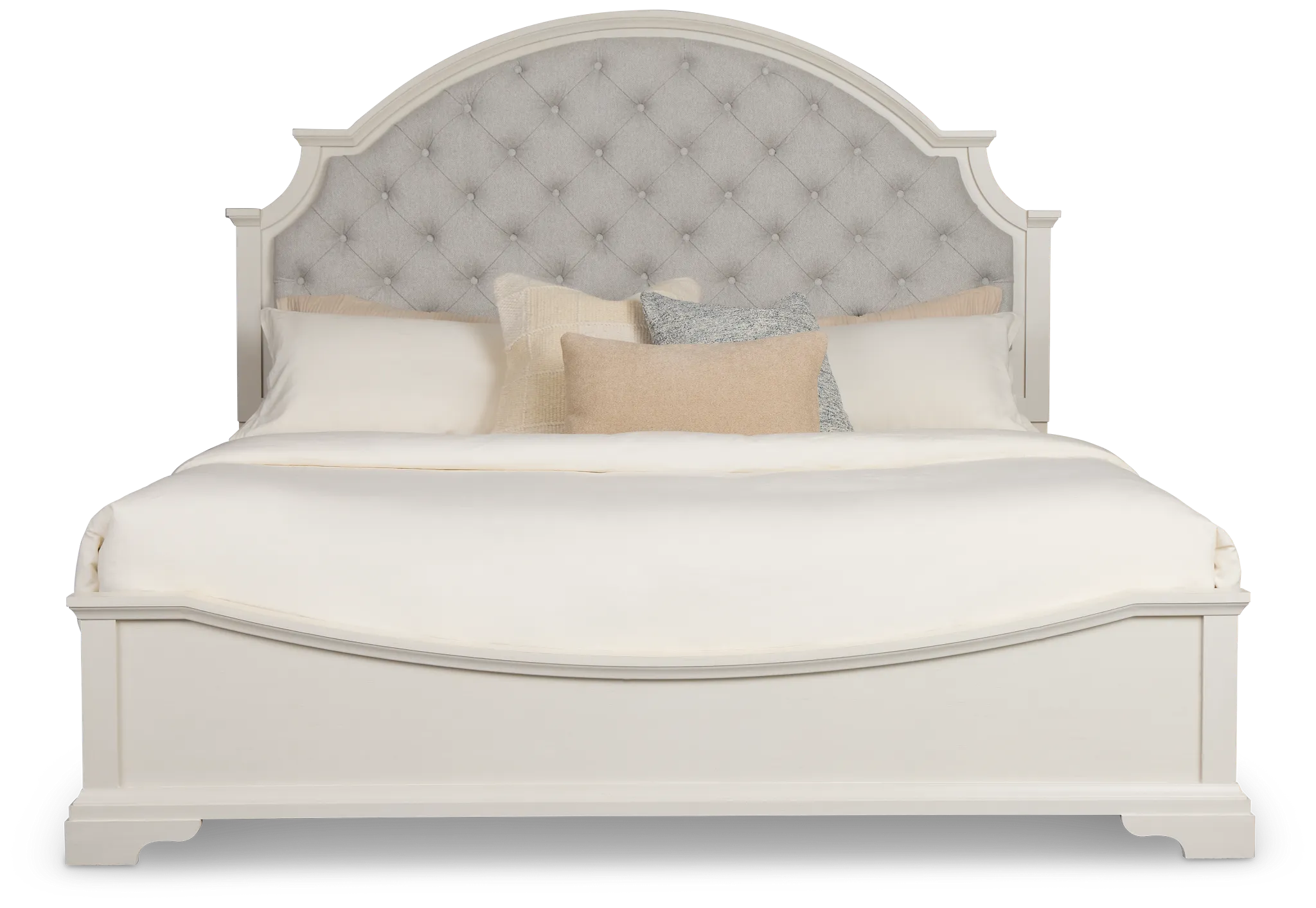 Charlotte White Uph Panel Bed