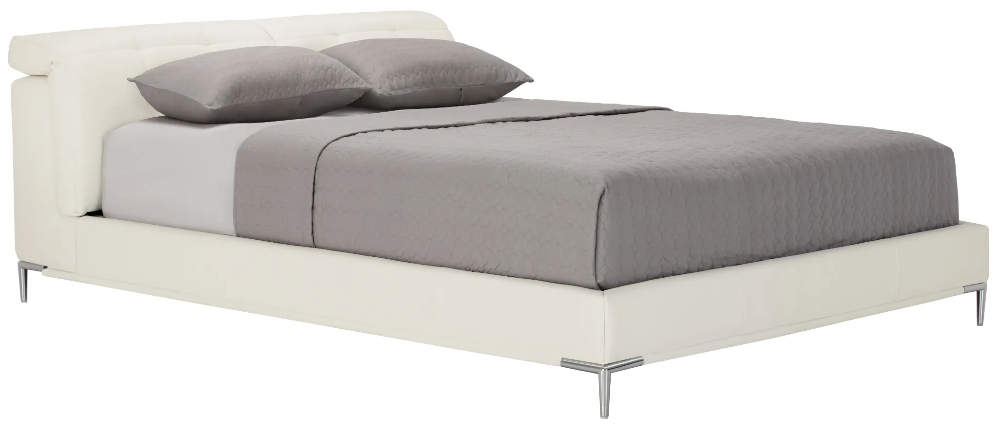 Santino White Micro Platform Bed