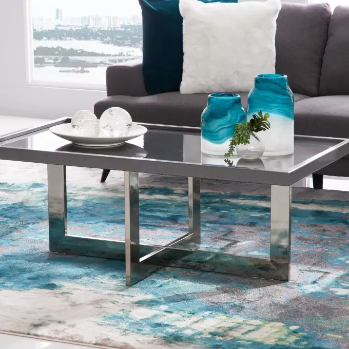 Gray Rectangular Coffee Table