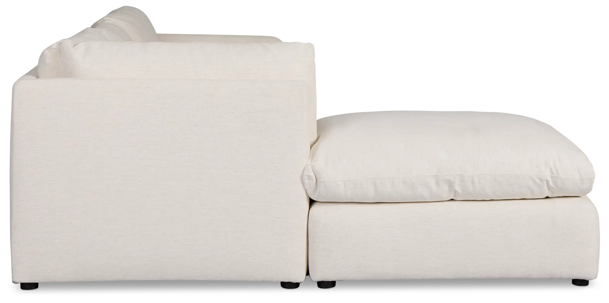Serena White Fabric 4-piece Right Facing Bumper Sectional Serena White Fabric 4-piece Right Facing Bumper Sectional