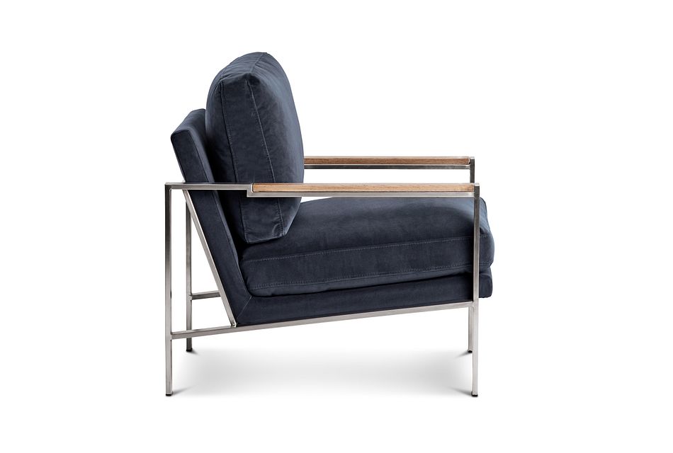 Wyatt Dark Gray Velvet Accent Chair Living Room Accent Chairs City Furniture