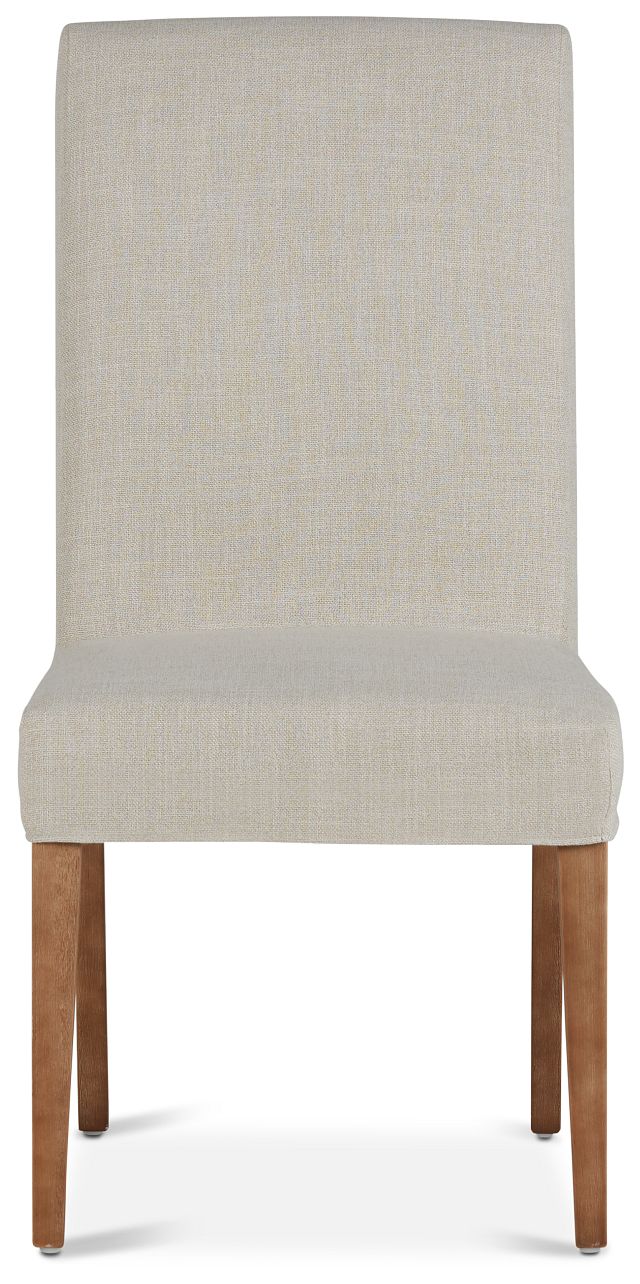 Harbor Light Beige Short Slipcover Chair With Light Tone Leg (2)