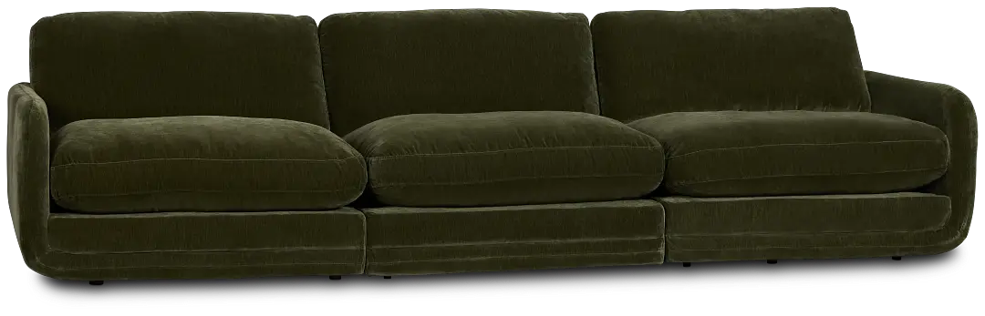 Jules Green Velvet 3 Piece Modular Sofa Jules Green Velvet 3 Piece Modular Sofa