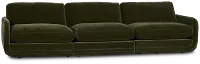 Jules Green Velvet 3 Piece Modular Sofa