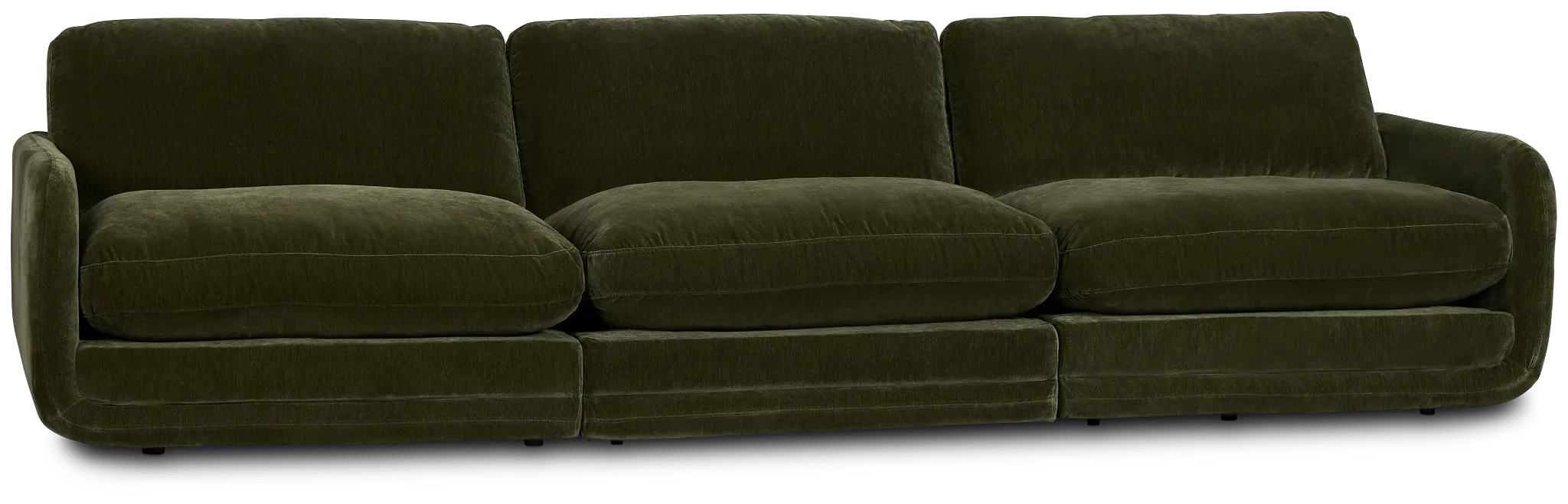 Jules Green Velvet 3 Piece Modular Sofa