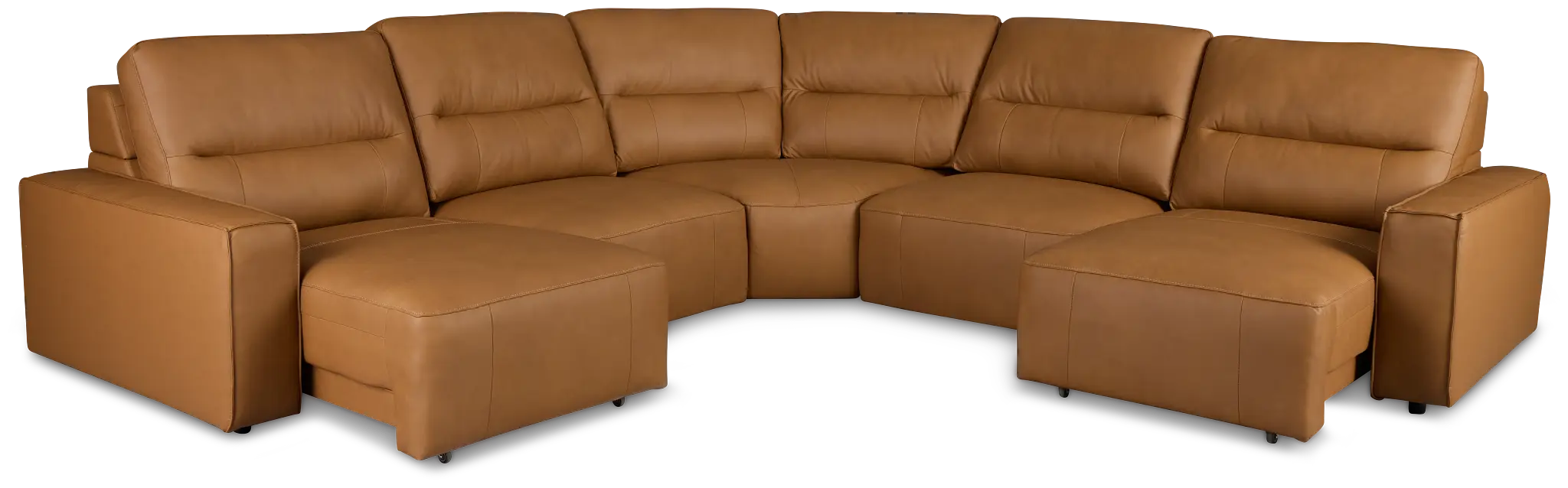 Rudy Brown Lthr/vinyl Small Two Arm Power Extension Chaise Sectional Rudy Brown Lthr/vinyl Small Two Arm Power Extension Chaise Sectional