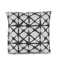 Shibori Black 18" Indoor/outdoor Square Accent Pillow