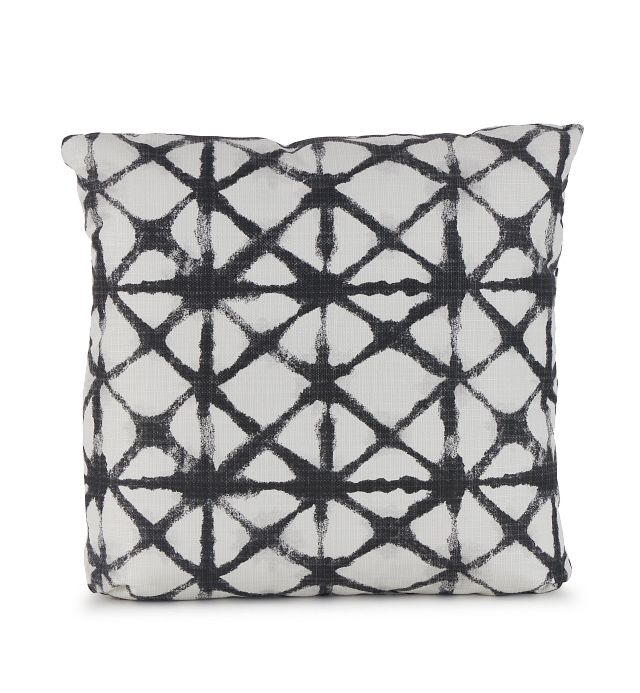 Shibori Black 18" Indoor/outdoor Square Accent Pillow (1)