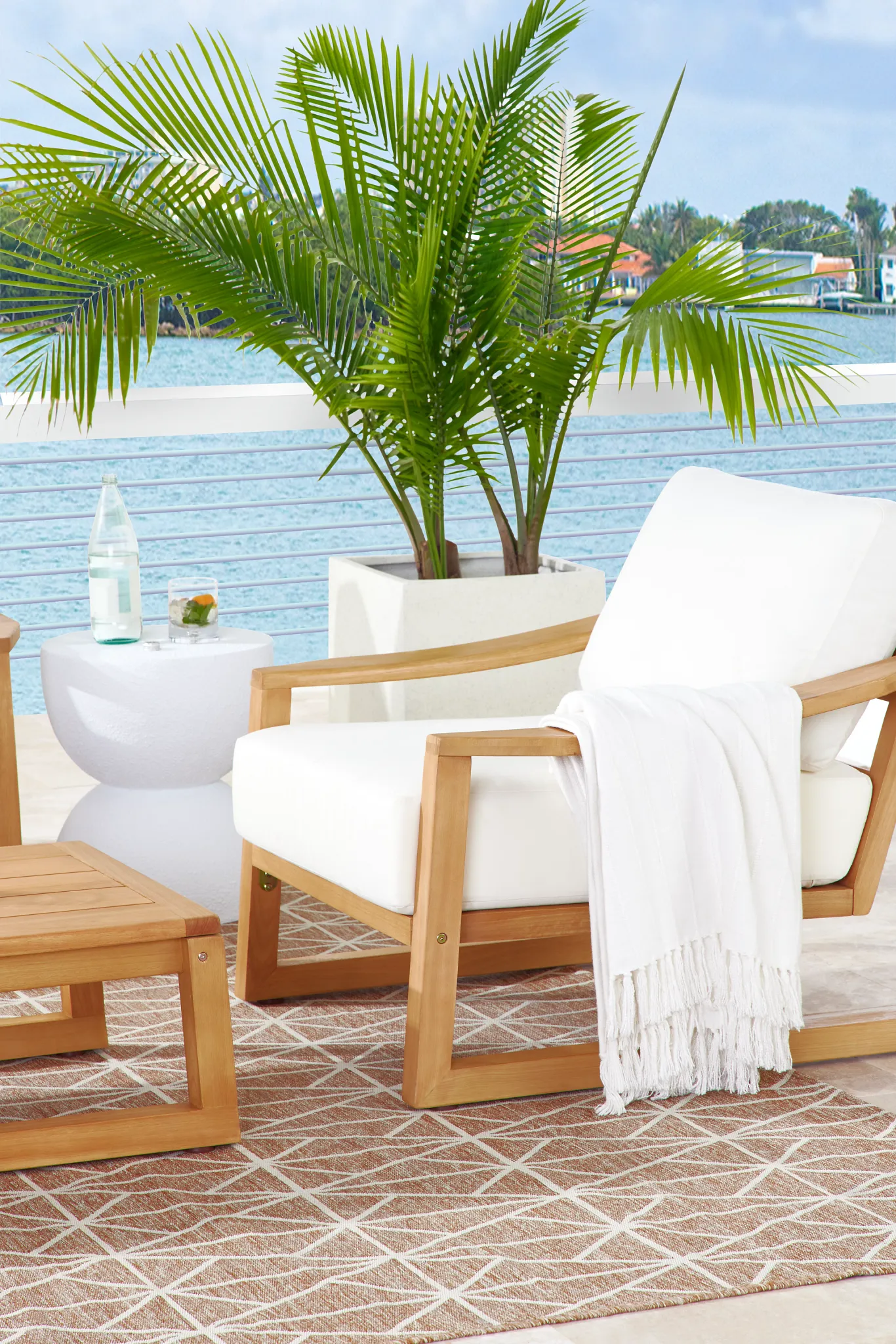 Tobago Light Tone Chair With White Cushion