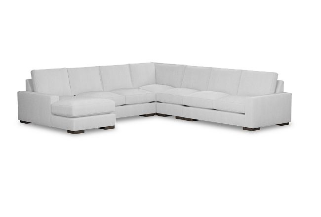 Edgewater Delray White Large Left Chaise Sectional