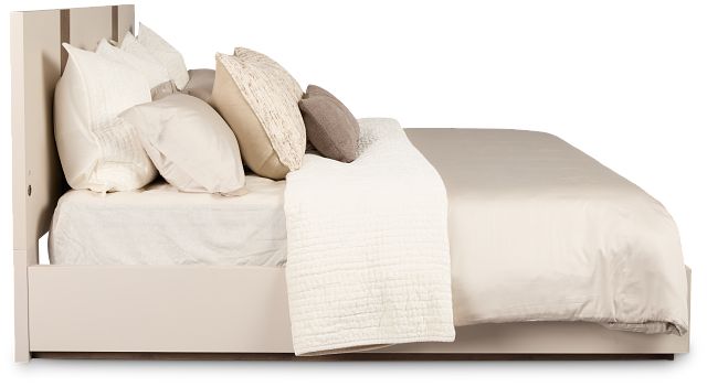 Brasilia Light Beige Platform Bed With Speaker