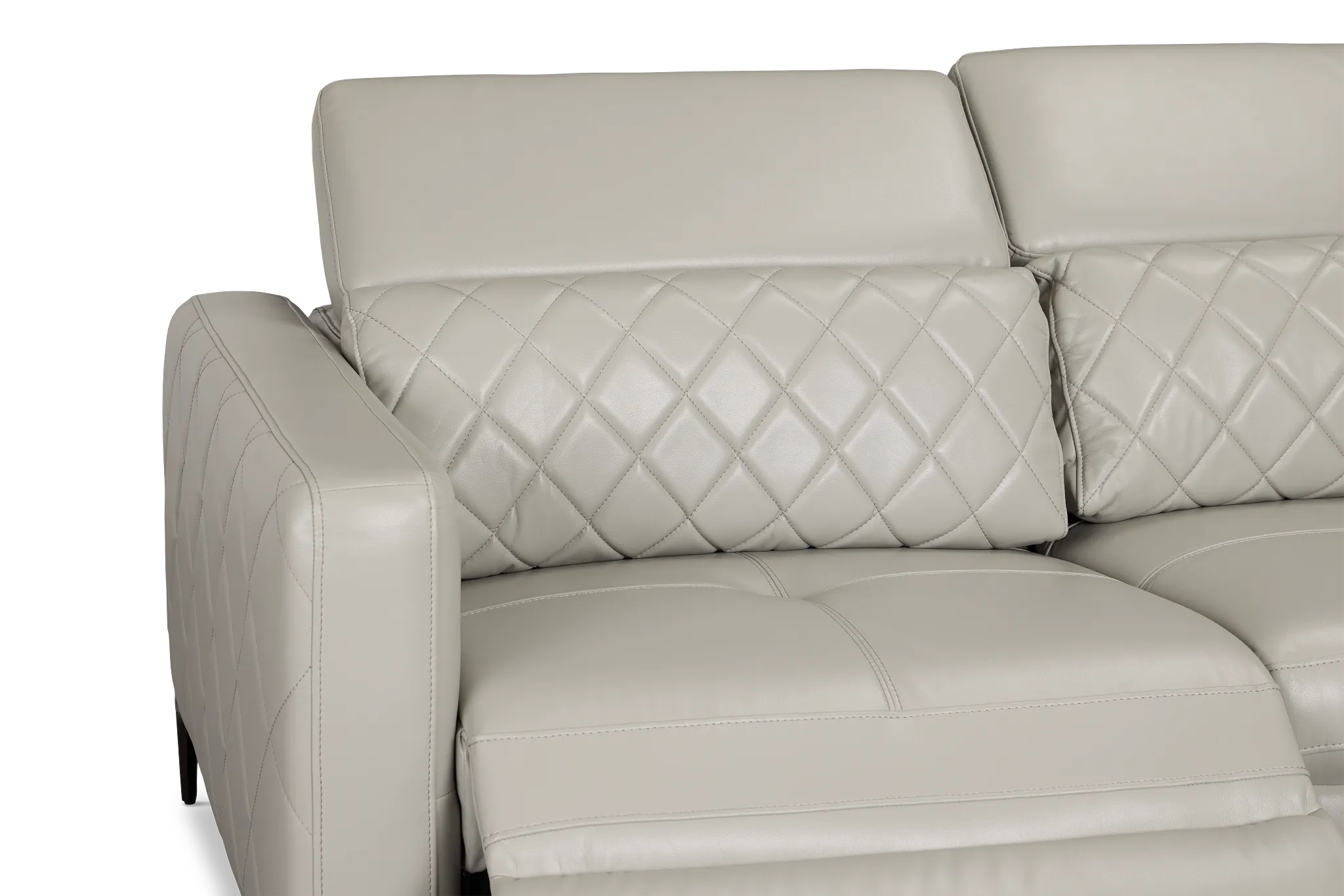 Ava Light Gray Micro Right Chaise Power Reclining Sectional