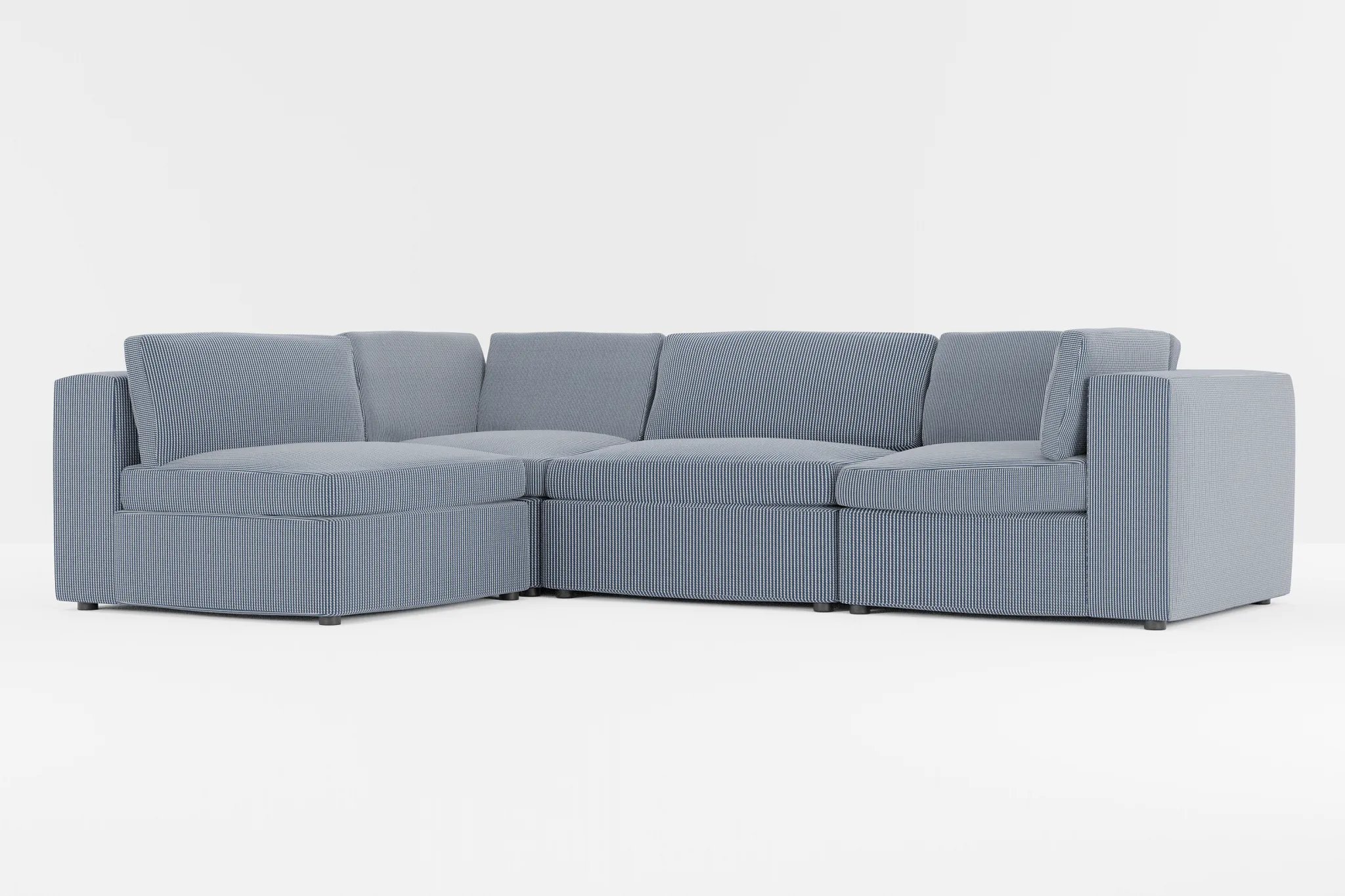 Destin Lucy Navy Fabric 4-piece Modular Sectional